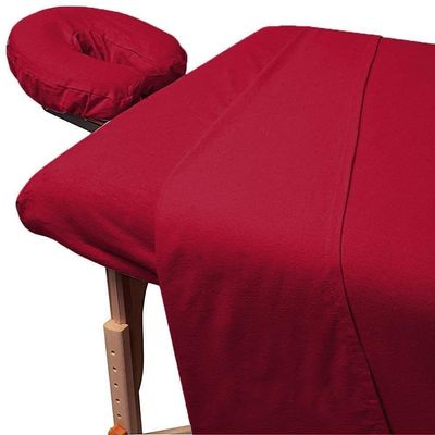 600TC Massage Table Sheet Set-100% Egyptian 3-Piece Massage Sheet Set-Ultra-Light,Premium Facial Bed Cover,Wrinkle Free, Includes Flat Sheet,Fitted Sheet with Face Cradle Cover [ Burgundy Solid ]