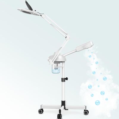 TASALON 2-in-1 Professional Facial Steamer with 5X Magnifying Lamp, Esthetician Steamer on Wheels, White, Facial Steamer, Cleansing, Hydrating, Pore Treatment