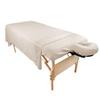 600TC Massage Table Sheet Set-100% Egyptian 3-Piece Massage Sheet Set-Ultra-Light,Premium Facial Bed Cover,Wrinkle Free, Includes Flat Sheet,Fitted Sheet with Face Cradle Cover [ Beige Solid ] view 2