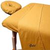 600TC Massage Table Sheet Set-100% Egyptian 3-Piece Massage Sheet Set-Ultra-Light,Premium Facial Bed Cover,Wrinkle Free, Includes Flat Sheet,Fitted Sheet with Face Cradle Cover [ Gold Solid ] view 1