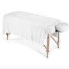 600TC Massage Table Sheet Set-100% Egyptian 3-Piece Massage Sheet Set-Ultra-Light,Premium Facial Bed Cover,Wrinkle Free, Includes Flat Sheet,Fitted Sheet with Face Cradle Cover [ White Solid ] view 2