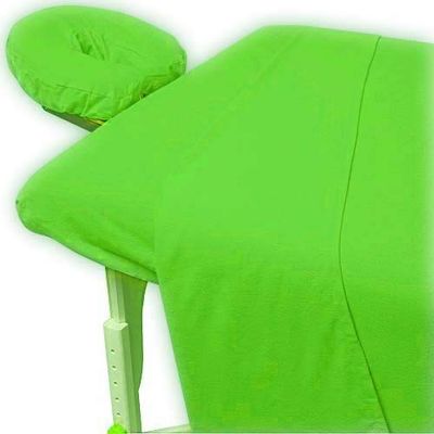 600TC Massage Table Sheet Set-100% Egyptian 3-Piece Massage Sheet Set-Ultra-Light,Premium Facial Bed Cover,Wrinkle Free, Includes Flat Sheet,Fitted Sheet with Face Cradle Cover [ Parrot Green Solid ]