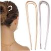2Pcs French Hair Pin, 1.4 x 5.5" French Twist Hair Pin, New U-shaped Hair Stick for Thick Hair Buns, Fashionable French Pin, Elegant Hair Accessories for Women & Girls (Gold+Silver) view 1
