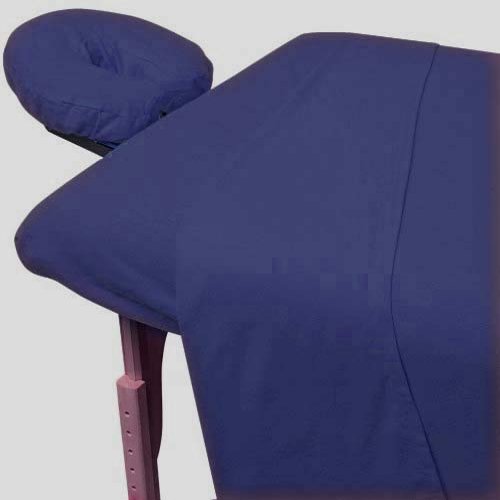 600TC Massage Table Sheet Set-100% Egyptian 3-Piece Massage Sheet Set-Ultra-Light,Premium Facial Bed Cover,Wrinkle Free, Includes Flat Sheet,Fitted Sheet with Face Cradle Cover [ Navy Blue Solid ]