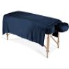 600TC Massage Table Sheet Set-100% Egyptian 3-Piece Massage Sheet Set-Ultra-Light,Premium Facial Bed Cover,Wrinkle Free, Includes Flat Sheet,Fitted Sheet with Face Cradle Cover [ Navy Blue Solid ] view 2