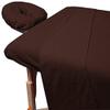 600TC Massage Table Sheet Set-100% Egyptian 3-Piece Massage Sheet Set-Ultra-Light,Premium Facial Bed Cover,Wrinkle Free, Includes Flat Sheet,Fitted Sheet with Face Cradle Cover [ Chocolate Solid ] view 1