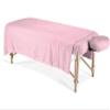 600TC Massage Table Sheet Set-100% Egyptian 3-Piece Massage Sheet Set-Ultra-Light,Premium Facial Bed Cover,Wrinkle Free, Includes Flat Sheet,Fitted Sheet with Face Cradle Cover [ Light Pink Solid ] view 2