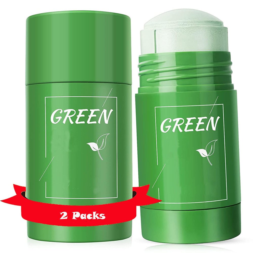 ZGMAOT Green Tea Clay Stick Mask For Skin Care,Deep Cleanse,Blackhead Remover,Moisturizes Oil Control Face Mask,Skin Detoxifying Face Stick Mask for all Skin Types,Green Stick Mask (2 Pack)