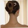 2Pcs French Hair Pin, 1.4 x 5.5" French Twist Hair Pin, New U-shaped Hair Stick for Thick Hair Buns, French Pin Fashionable French Pin, Elegant Hair Accessories for Women & Girls (Gold+Silver) view 4