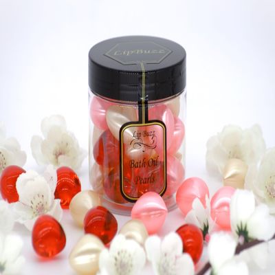 Heart Oil Beads Collection | Essential Bath Oil Pearls (A Lot of Pearls | 60 Pearls)
