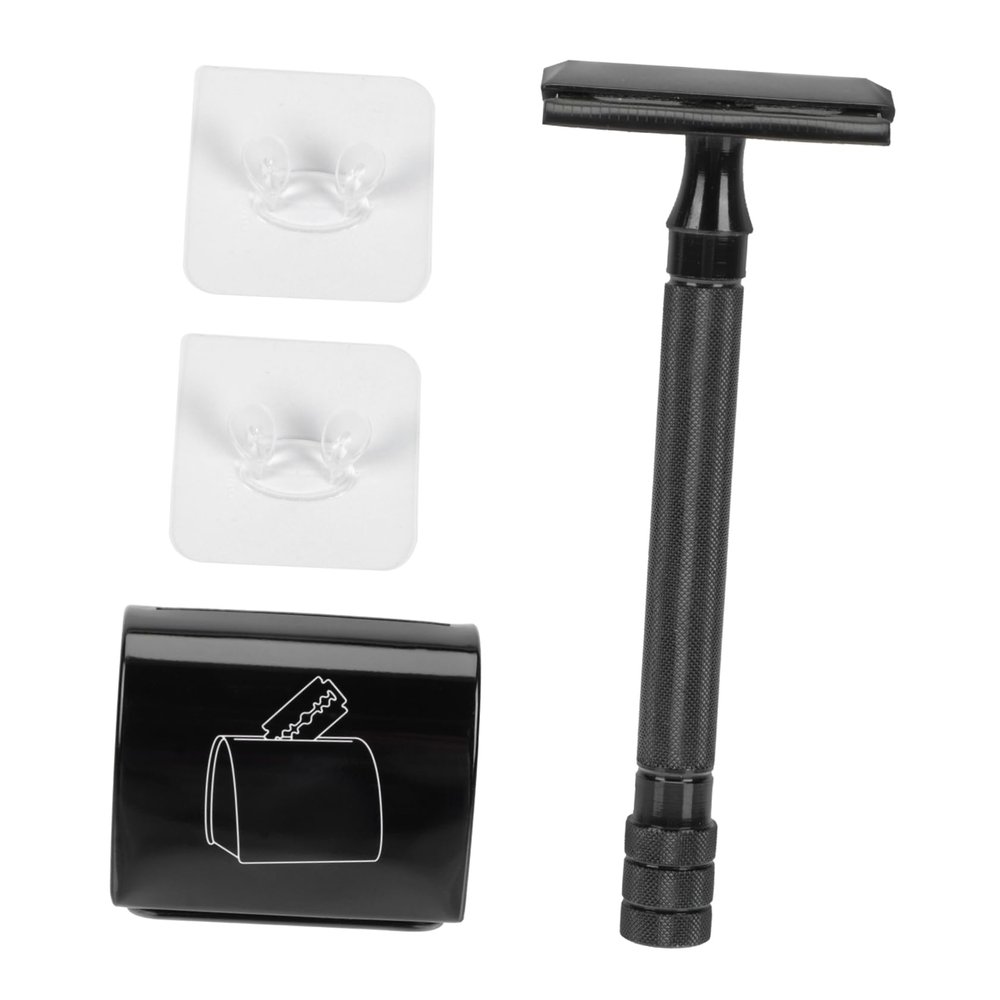 HAPINARY Manual Beard Shaver Double-sided Razor Face Hair Removal Tool Compact for Travel