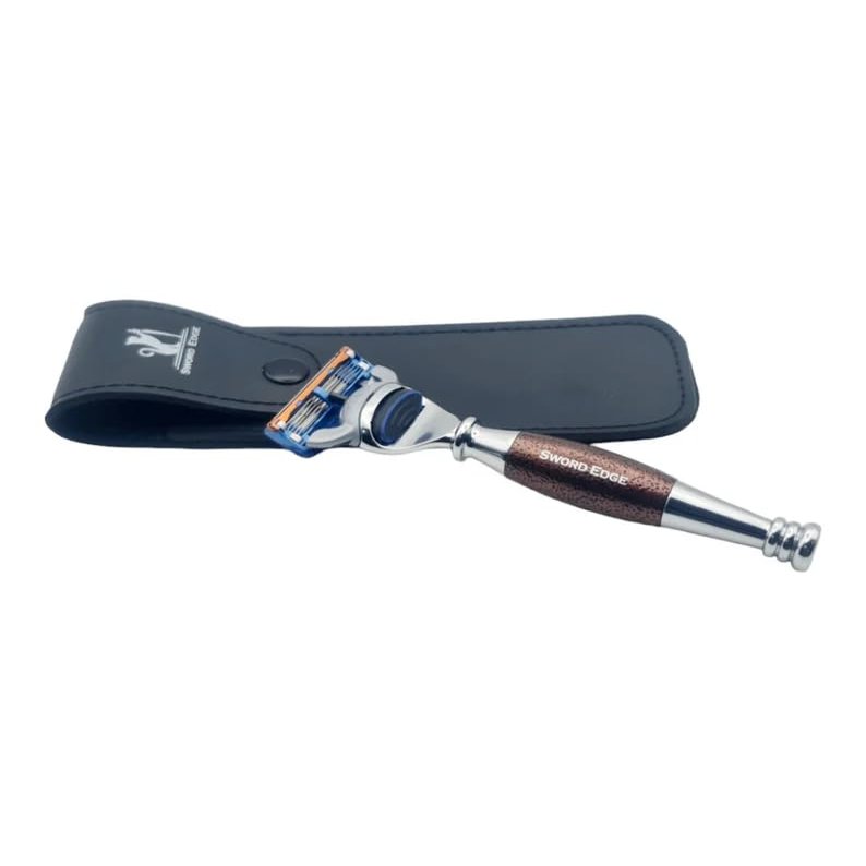 Craft Your Perfect Shave with Sword Edge Fusion 5 compatible razor "Skansin" - Available in 5 vibrant colours(Copper With Pouch)