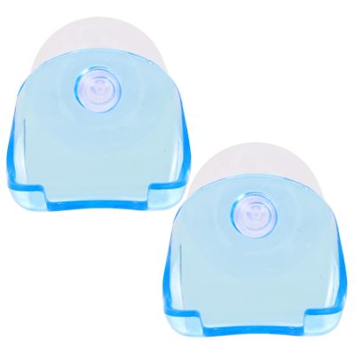 WOONEKY 2pcs Suction Cup Razor Rack Space-saving Bathroom Shaver Holder for Easy Access Durable Plastic Design for Shower Use