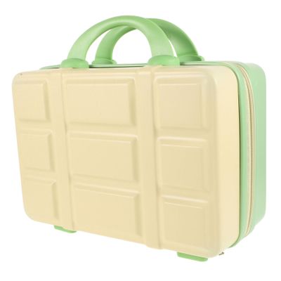 CALLARON Makeup Travel Case Lightweight Portable Cosmetic Organizer for Travel Spacious Mini Luggage Design for Makeup and Toiletries Yellow-green