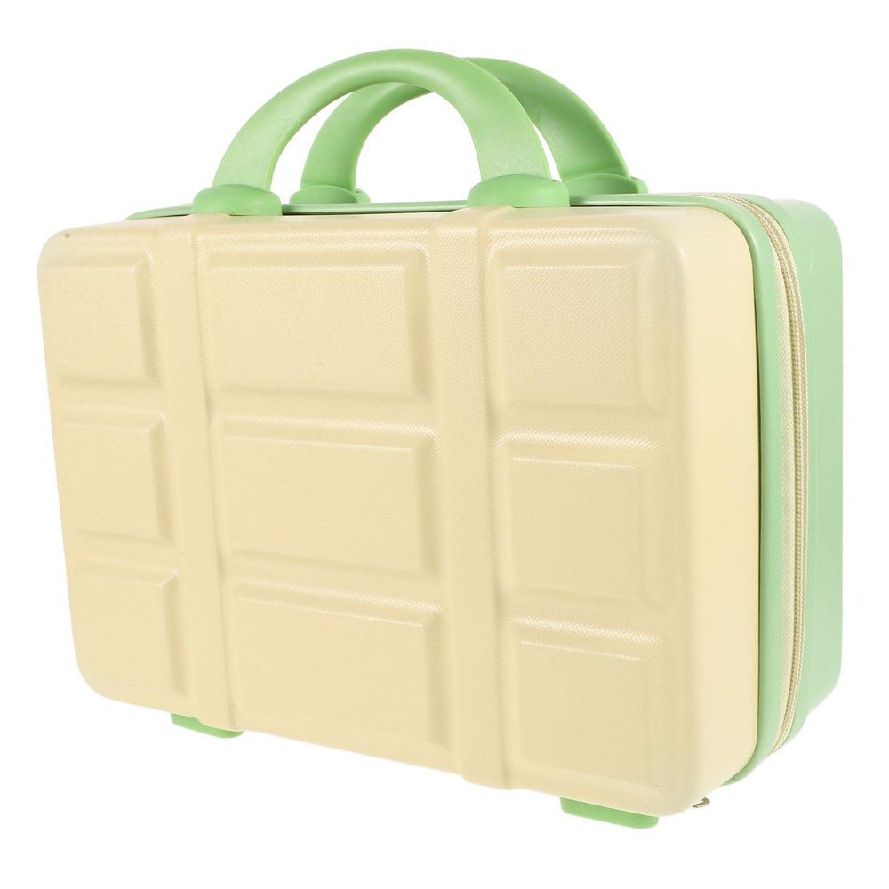 CALLARON Makeup Travel Case Lightweight Portable Cosmetic Organizer for Travel Spacious Mini Luggage Design for Makeup and Toiletries Yellow-green