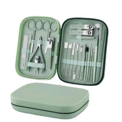 Nail Clippers Kit Large Open Flat Mouth Anti-Splash Nail Clippers Set of Nail Clippers Beveled Mouth Single Ladies Household Large Nail Clippers Manicure Set(Light Green)