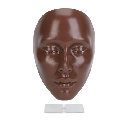 5D Silicone Makeup Practice Face Teaching Face Eye Cosmetic Mannequin Board for Cosmetology (Black)