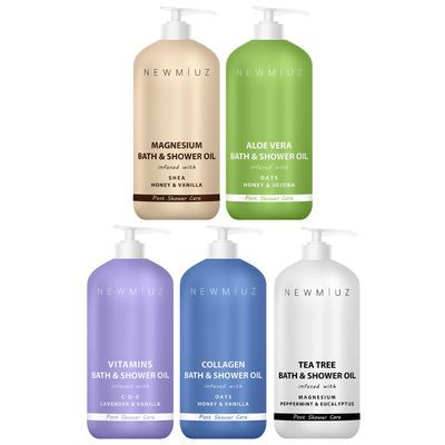 New Miuz Luxurious Skin Care Shower Oils Set Pack of 5