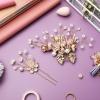 ASAKKURA 1Set Pearl Flower Hair Side Combs with Rhinestones and Alloy Base Decorative Bridal Hairpins for Women Comfortable Slide Bun Holders Elegant Wedding Floral Headwear Accessories view 4