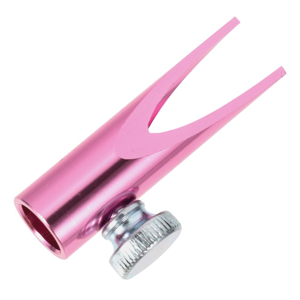 Baluue Eyebrow Pencil Sharpener Compact Metal Manual Sharpener for Eyeliner and Makeup Pencils Dual-Sided U-Shaped Slot Lightweight and Portable for School and Travel Use Pink