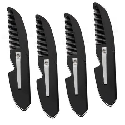 Ipetboom 4pcs Portable Beard Combs Mustache Comb Barber for Men Hair Styling Tool