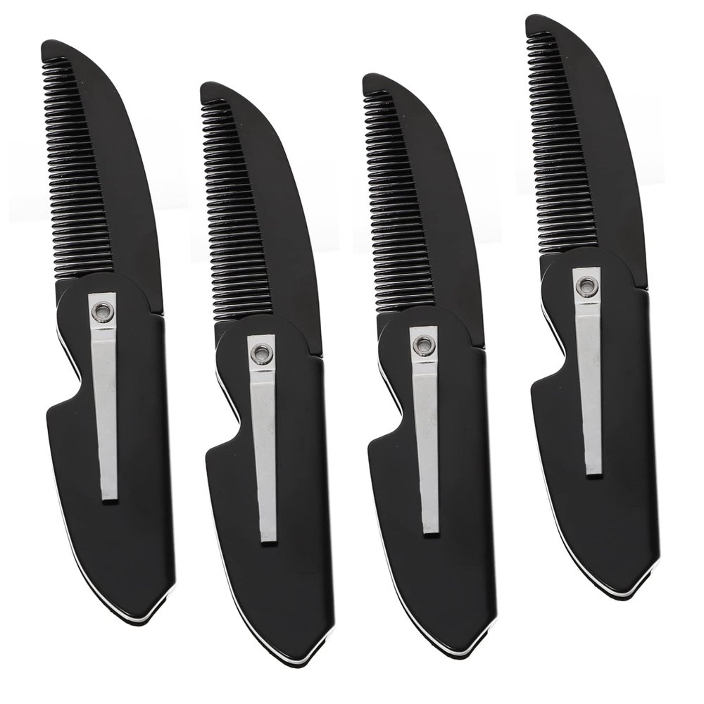 Ipetboom 4pcs Portable Beard Combs Mustache Comb Barber for Men Hair Styling Tool