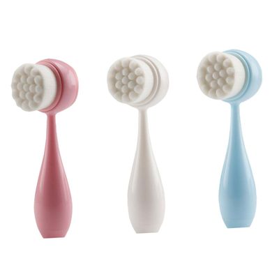 Baluue 3pcs Manual Facial Cleansing Brush Dual-Sided Face Brush Gentle Massaging Tool for Deep Cleaning