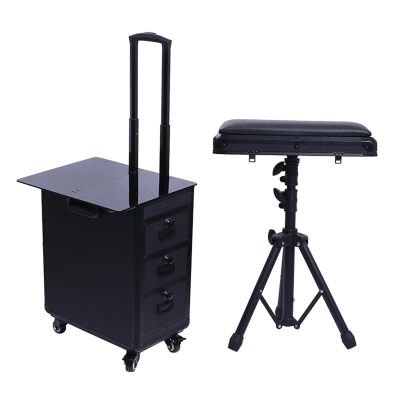 JJENXYYDS Portable 3 Drawers Rolling Makeup Case,Cosmetic Case Salon Barber Case Traveling Cart with 4 Universal Wheels & Handles,for Tattoo Artist, Beauty Salon, Beauty Studio,Modern