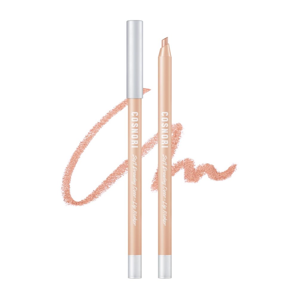 COSNORI Soft Drawing Overlip Maker - Long-Lasting Creamy Lip Liner, Easy-Blend, Multi-Use,Vegan Lip Pencil (05 NUDY BEIGE)