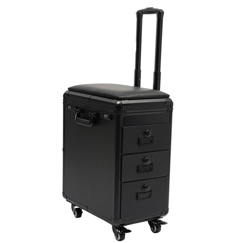 JJENXYYDS Professional Makeup Case Organizers,3 in 1 Rolling Makeup Case with Drawers 360 Swivel Rolling Cosmetic Case Travel for Salon Barber, Artists,Tattoo Artist