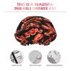 Bacon Pattern print Bath cap Large bath cap Fit for all lengths of hair Protects hair bath cap Reusable view 3