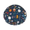 Baseball Basketball Football Hockey print Bath cap Large bath cap Fit for all lengths of hair Protects hair bath cap Reusable view 1