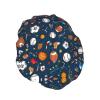 Baseball Basketball Football Hockey print Bath cap Large bath cap Fit for all lengths of hair Protects hair bath cap Reusable view 2