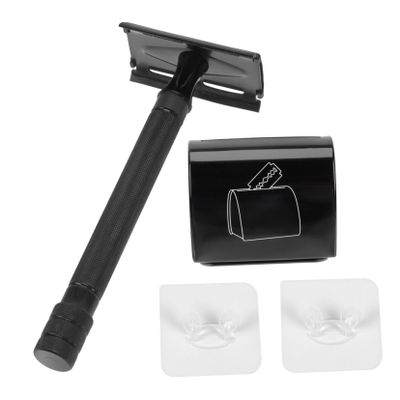 MERRYHAPY Handle Razor Men's Beard Clean Shaver Tool Double-sided Face Shaver for Dad's Birthday