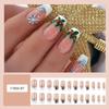 Christmas Press on Nails Medium Square Fake Nails With Snowflake Designs Xmas White French Tip False Nails Full Cover Stick on Nails Acrylic Winter Artificial Nails for Women Glue on Nails 24 Pcs view 2