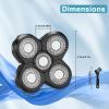 3 PCS Head Shaver Replacement Blades, Gifts for Him Mens Husband Dad - Birthday Gift Ideas for Dad, 5-Blade Shaver Heads for Bald and Face Hair with Cleaning Brush view 2
