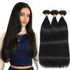 28 28 28 Inch Straight Bundles Human Hair Natural Black Color 8A Grade Unprocessed Brazilian Virgin Hair 3 Bundles Straight Hair Bundles Double Weft Extensions Hair view 1