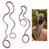 2 Packs (1PC 16"+1PC 25") Hot Pink and Yellow Hair Ties No Hooks for Women, Elastic Strong Hair Bands for Long Thick Curly Hair Ponytails Holders for Swim Diving Motorcycle Rides Skiing Surf view 1