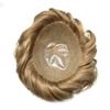 Full PU Toupee for Men Human Hair Piece Durable Thin Skin Hair Replacement System Mens Toupee 0.1MM All Poly PU Injected Male Hair Units Wig 7"X9" #2010 20# LIGHT ASH BLONDE WITH 10% SYNTHETIC GRYE view 3