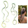 2 Packs (1pc16"+1PC 25") Yellow & Aqua Hair Ties No Metal Hook for Women, Elastic Pony Tail Wrap Tie No Damage for Long Thick Curly Hair Strong Braided Ponytail Holders for Swim view 1