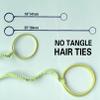 2 Packs (1pc16"+1PC 25") Yellow & Aqua Hair Ties No Metal Hook for Women, Elastic Pony Tail Wrap Tie No Damage for Long Thick Curly Hair Strong Braided Ponytail Holders for Swim view 4