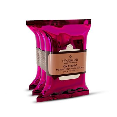Co..lorbar/On the Go make up remover wipes-Pack of 3