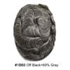 Toupee for Men Full PU Human Hair Replacement System - 0.1MM Thin Skin Male Hairpiece 6"X8" #1B60 1B# Off Black With 60% Synthetic Grey view 2
