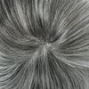 Toupee for Men Full PU Human Hair Replacement System - 0.1MM Thin Skin Male Hairpiece 6"X8" #1B60 1B# Off Black With 60% Synthetic Grey view 4