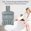 Bath Pillow Bathtub Pillow for Tub Luxury Bath Tub Pillows for Tub Neck and Back Support with 4D Air Mesh Fabric and 8 Strong Powerfull Non-Slip Suction Cups Relaxing Bath Accessories Spa Gifts, Grey view 2