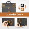 banborba Rolling Makeup Train Case, Professional Hairdressing Case, Large Storage Cosmetic Trolley, Lockable Makeup Case Organizer, Makeup Travel Case with Keys & Swivel Wheels, Black view 4