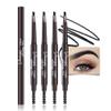 4 Pcs Ultimate Eyebrow Retractable Definer Pencils,Dual-Sided Natural Soft Textured Eyebrow Pencil for Daily Look Eyebrow Makeup,Brow Brush,Fine Tip lapiz de cejas-Black view 1