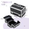 Leeora&Leekoo Makeup Train Case Cosmetic Box Portable Makeup Case Organizer 2 Trays Makeup Storage with Mirror for Cosmetologist Aesthetic Supplies Nail Tech Traveling Makeup Box (Watercube) view 2