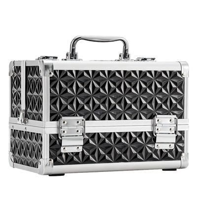 Leeora&Leekoo Makeup Train Case with Lighted Mirror,Portable Makeup Box Organizer (Black)