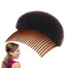 Bump It Up Volume Hair Styling Clip Bun Maker Hair Insert Tool Multifunctional Hair Accessories With Comb for Women Instantly Hairstyle Brown view 4